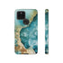 Aquamarine inspired Geode in Watercolor - Impact Resistant Phone Case Google Pixel 5 5G Glossy